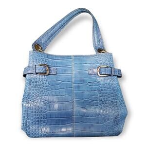 Tommy Hilfiger Baby Blue Leather Multi Compartments Purse Shoulder Handbag